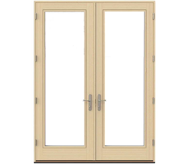 Oklahoma City Pella Lifestyle Series Wood Double Hinged Patio Doors